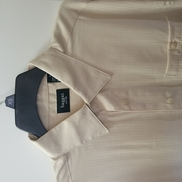 Haggar - Button down shirt, Size - M, Color - White/tan/cream - Picture 7 of 12